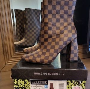 Checkered Ankle Boots